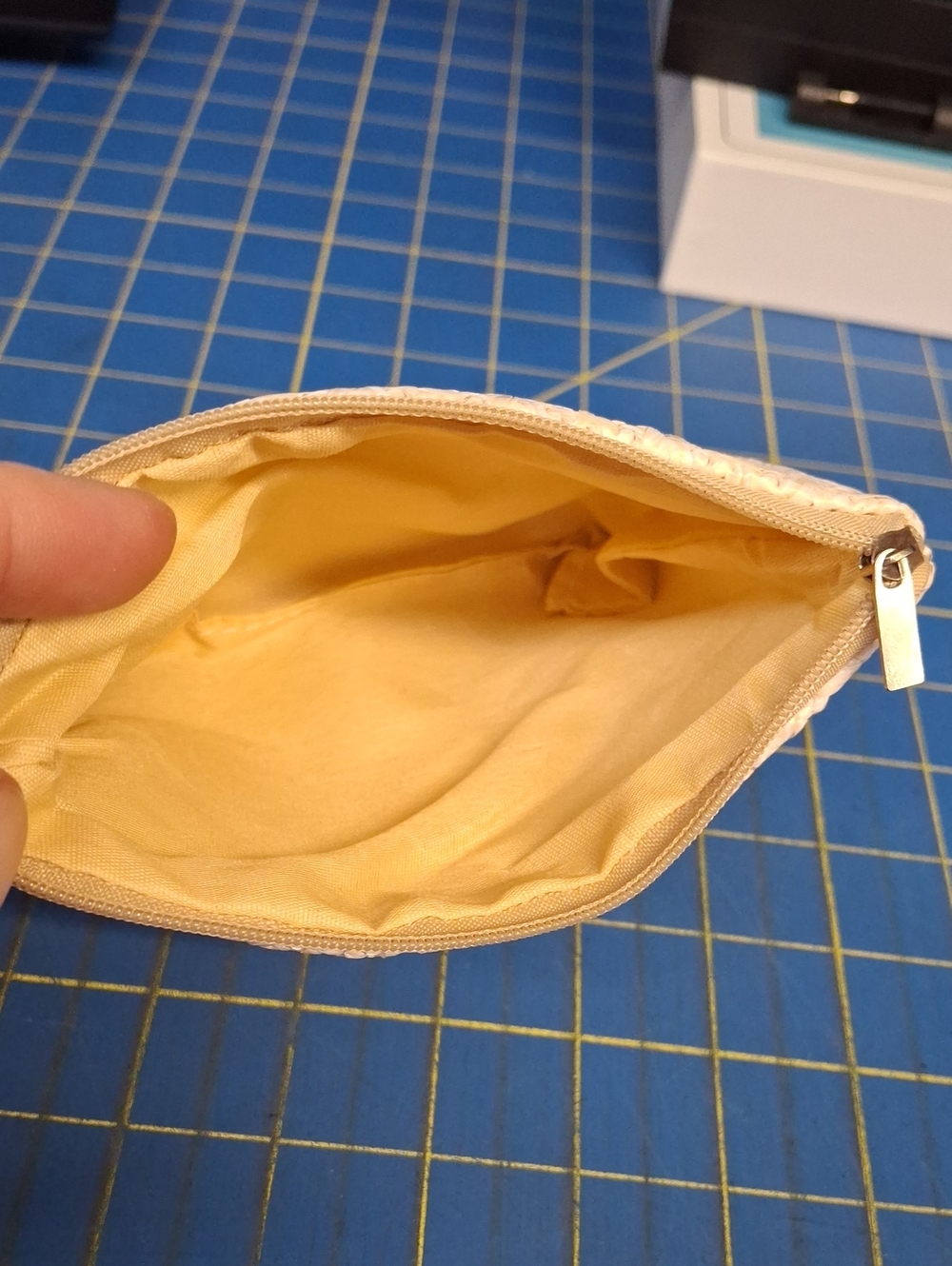 Weave Beige Rope Handled Pouch Bag 6x5 New - Picture 4 of 4